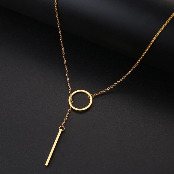 🔴𝟭𝟬/$𝟮𝟱🔴NEW Gold Bar Delicate Drop Necklace - Picture 5 of 12